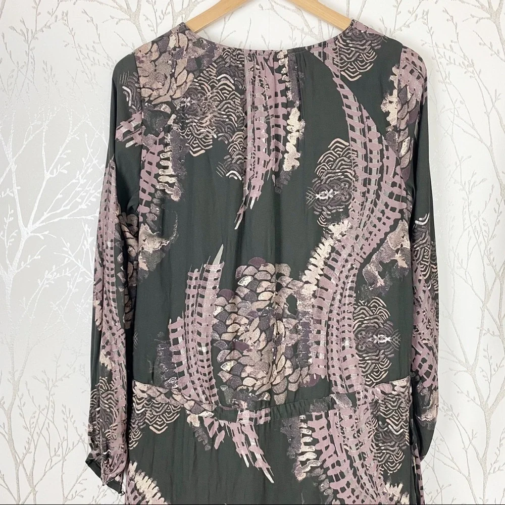 FREE PEOPLE Out of the Woods Raven Boho Long Sleeve Maxi Dress NWT XS Peasant